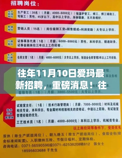 往年11月10日爱玛全新招聘启幕，新星职场人招募在即！