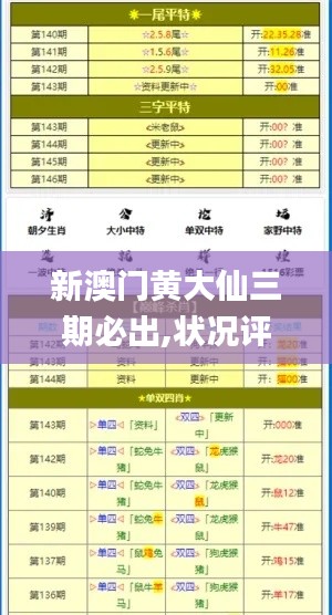 新澳门黄大仙三期必出,状况评估解析_解谜版232.1