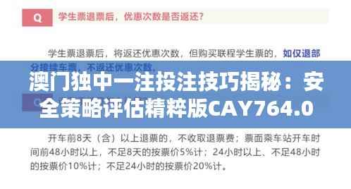 澳门独中一注投注技巧揭秘:安全策略评估精粹版CAY764.02