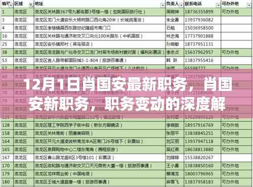 肖国安职务变动深度解读,最新职务探析与各方观点汇总
