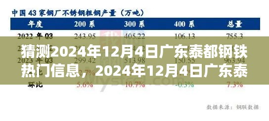 广东泰都钢铁热门信息预测,观点阐述与正反分析,展望2024年12月4日的新动态