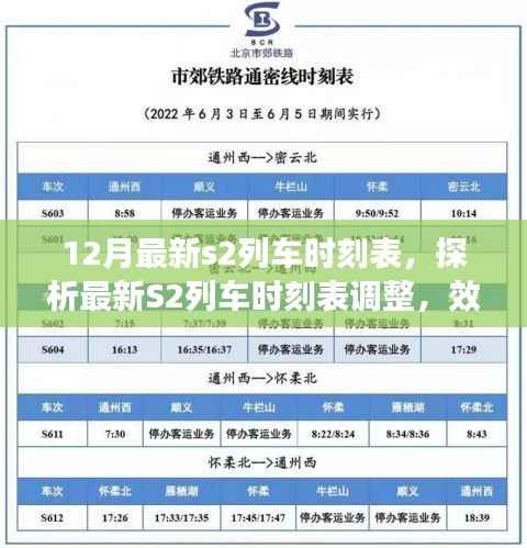 最新S2列车时刻表调整解析，效率与便利的权衡之道