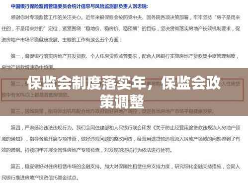 保监会制度落实年，保监会政策调整 