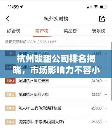 杭州酸甜公司排名揭晓,市场影响力不容小觑