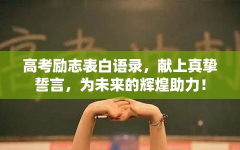 高考励志表白语录，献上真挚誓言，为未来的辉煌助力！